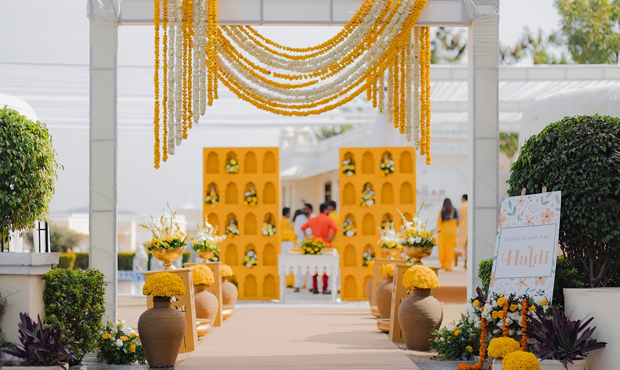 Haldi ceremony preparations