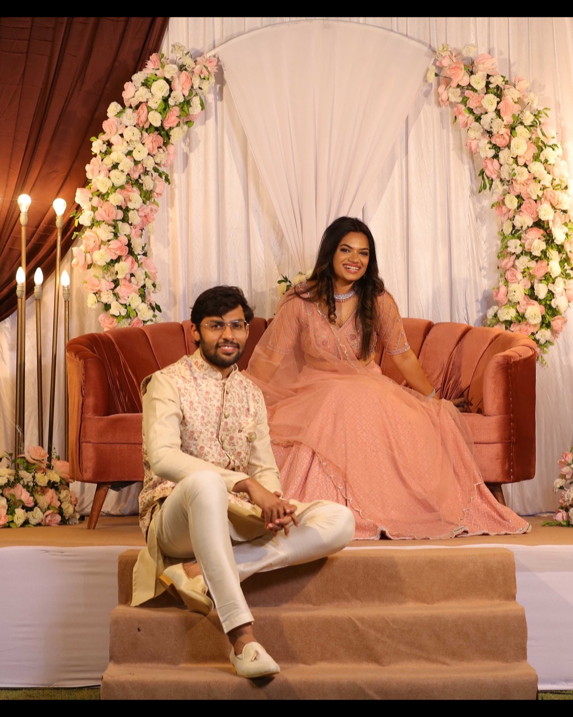 Anukshi and Shubhankar at their engagement celebration
